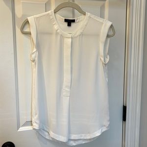 Sleeveless white j crew blouse